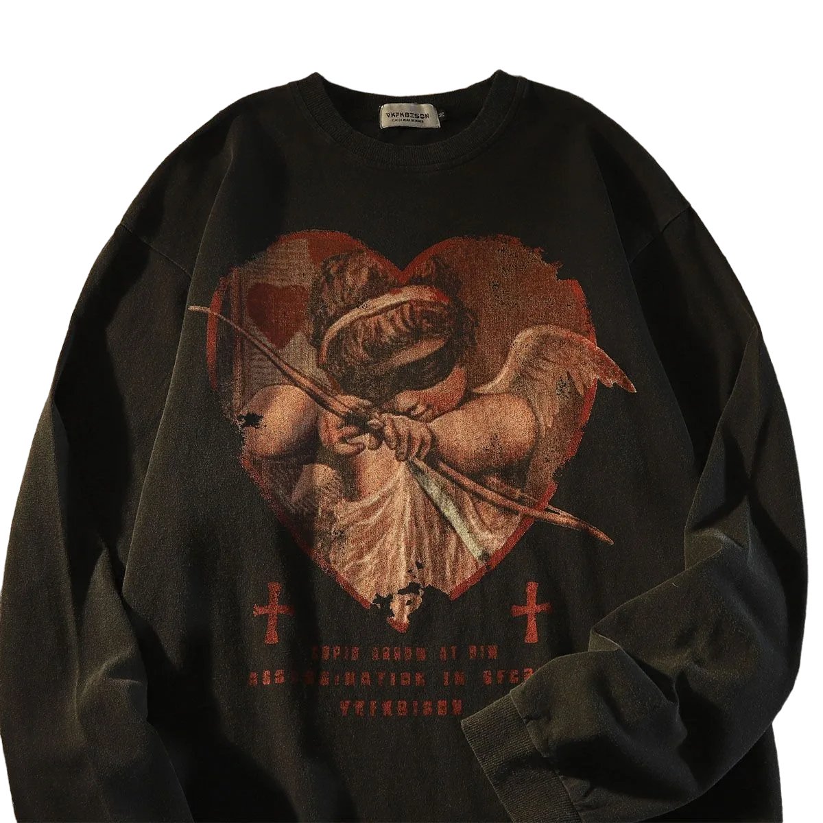 Cupid Print Street Style Sweater -