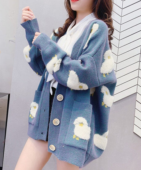 Cute Aesthetic Lamb cardigan - Cardigans