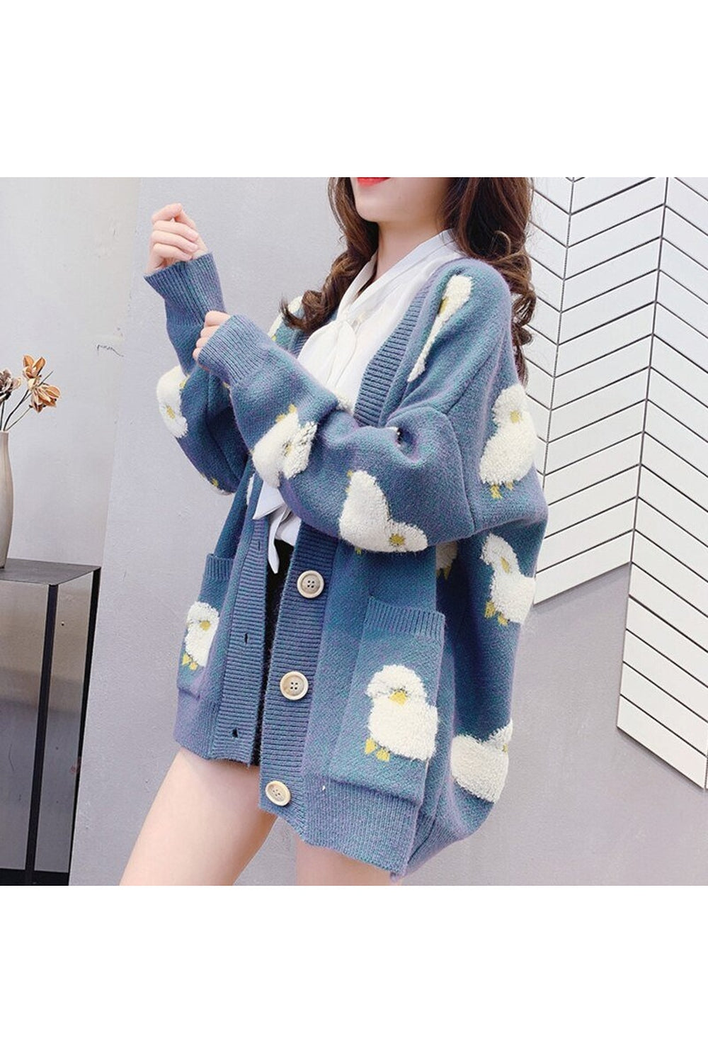 Cute Aesthetic Lamb cardigan - Cardigans