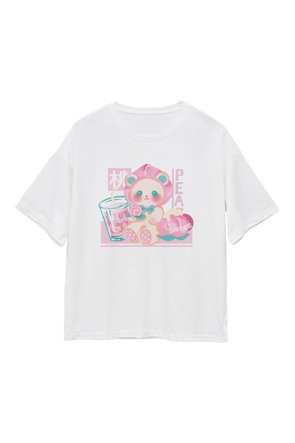 Cute Anime Kawaii Bear print T-shirt - T-shirts