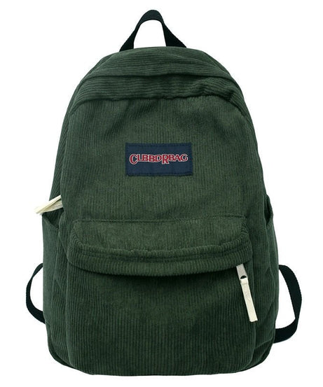 Cute Corduroy Preppy Backpack - Backpacks
