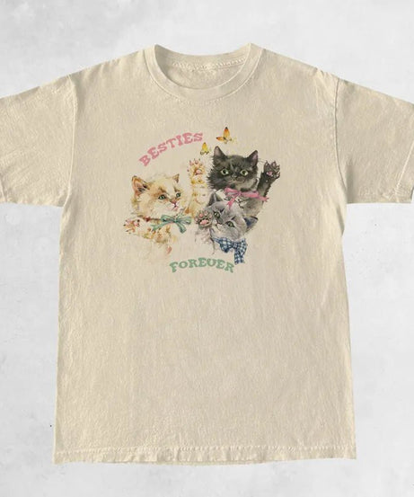 Cute Kittens Oversized Graphic T-Shirt -