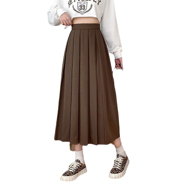 Dark Academia Vintage Brown Skirt - Skirts