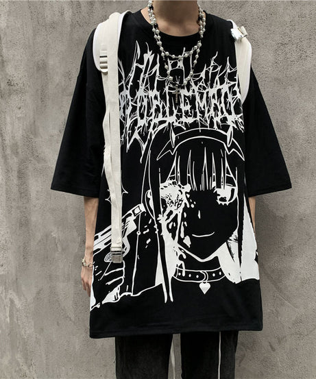 Dark Anime Egirl Black T-shirt - T-shirts