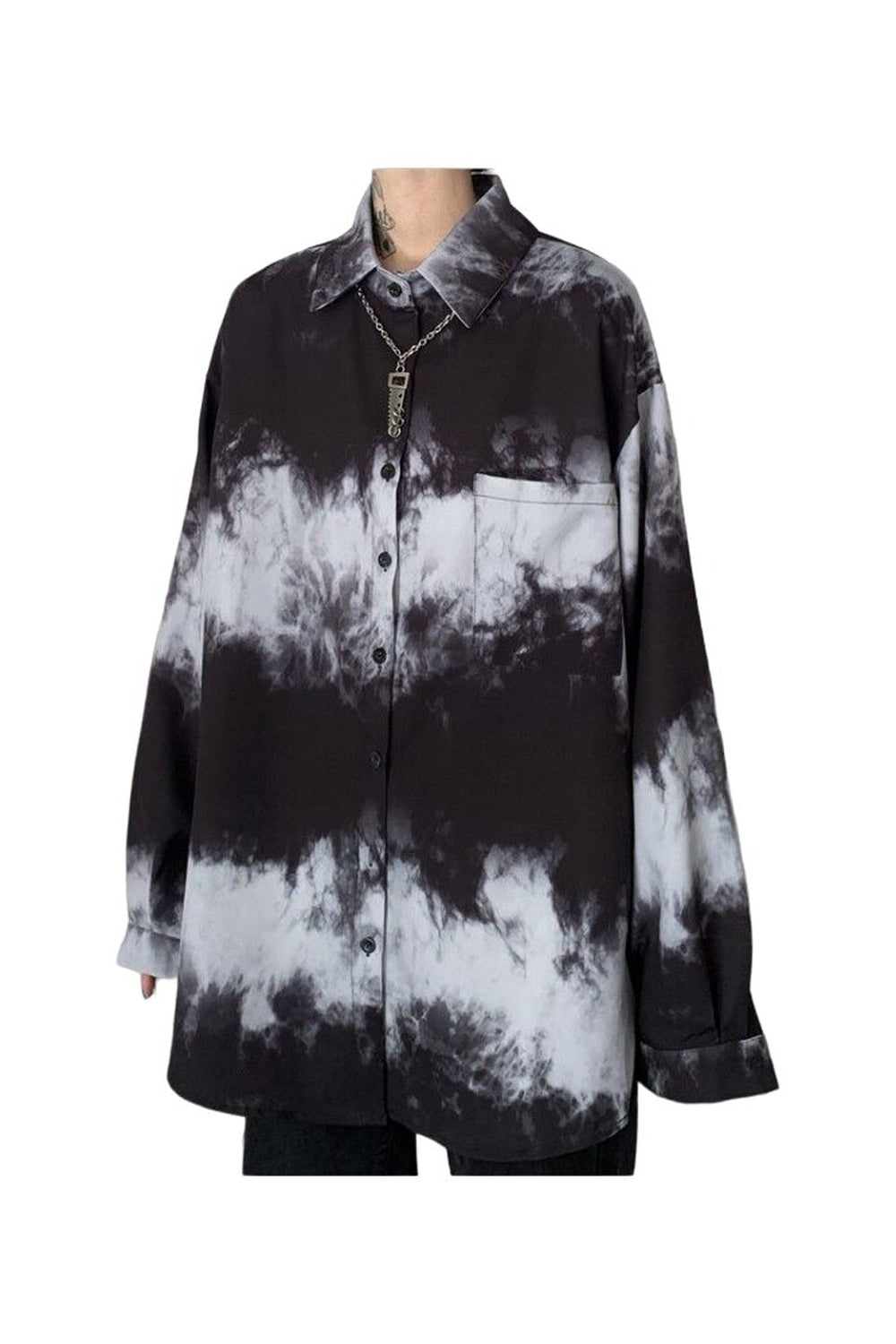 Dark Tie-dye Alt Edgy Blouse Shoptery