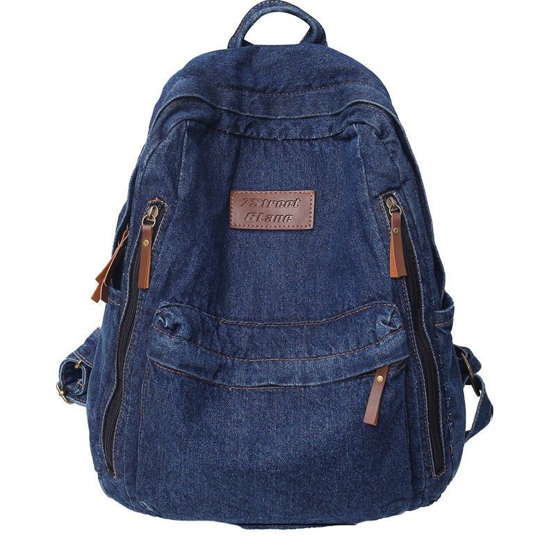 Denim Canvas College Backpack - Backpacks