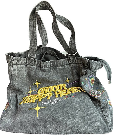 Denim Embroidery Bag - Bags