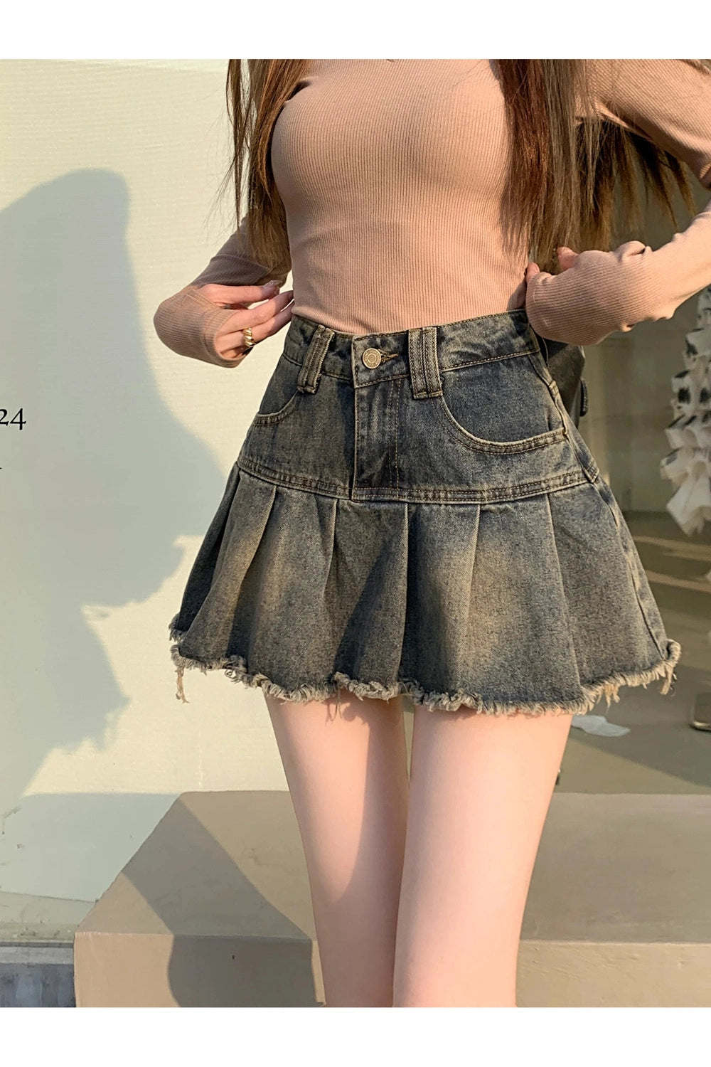 Y2k Denim High Waist Mini Skirt Shoptery