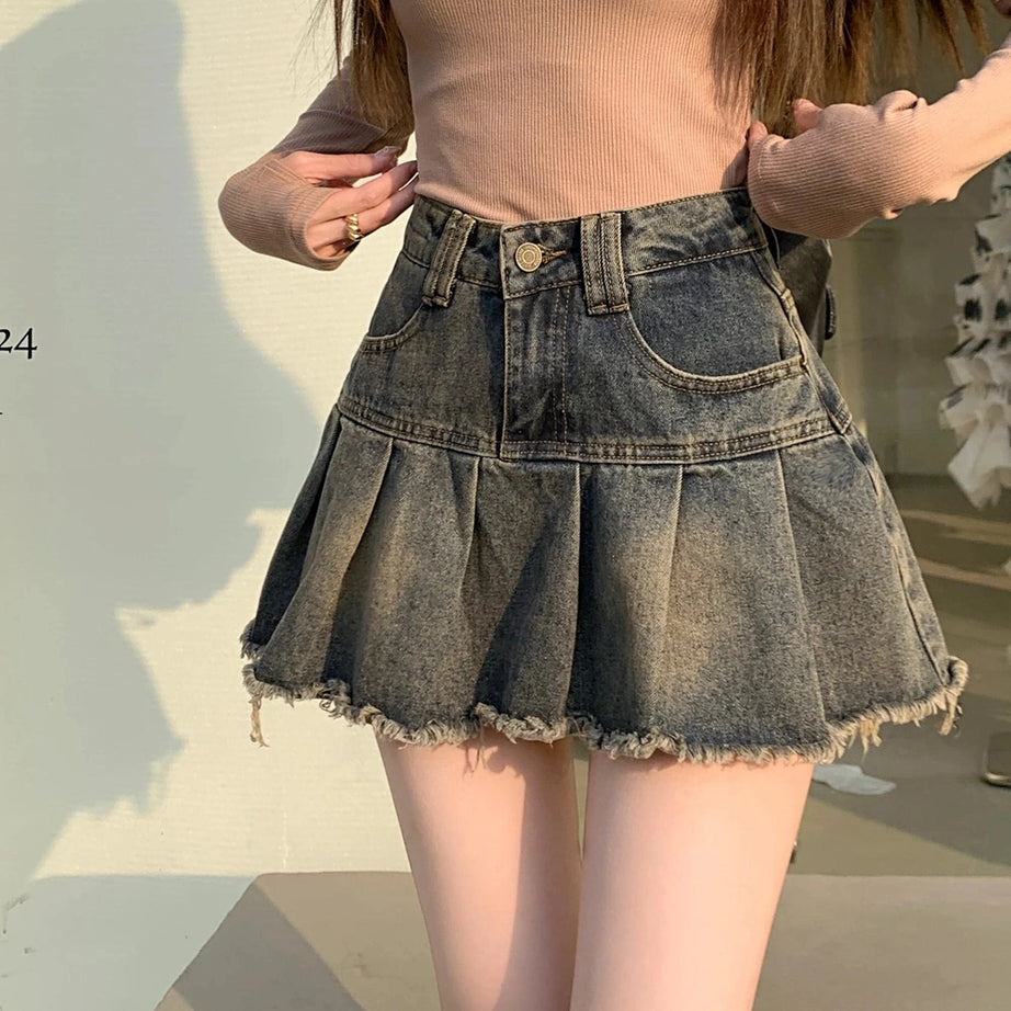 Y2k Denim High Waist Mini Skirt Shoptery