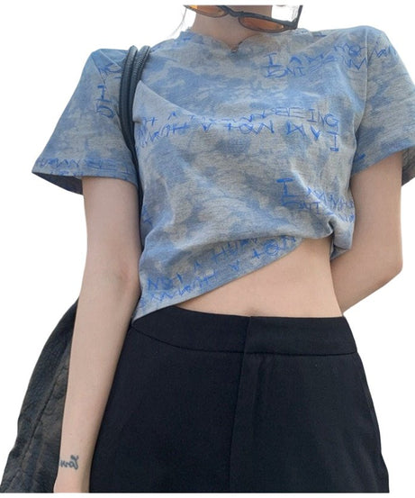 Downtown Cute Tie Dye Crop Top - Crop Tops