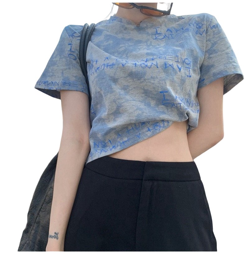 Downtown Cute Tie Dye Crop Top - Crop Tops