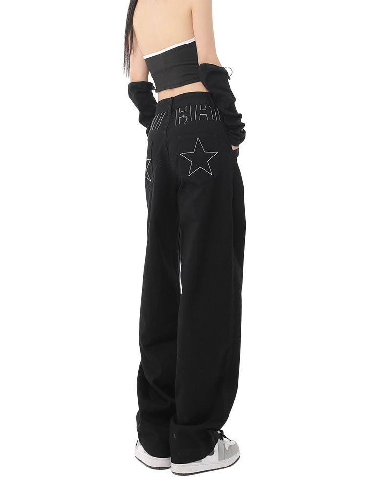 Downtown Girl Star Black Jeans - Jeans