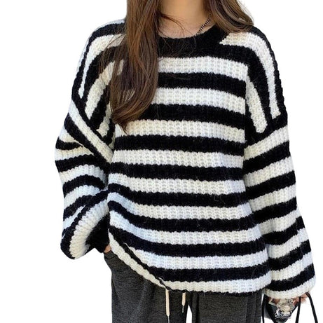 Downtown Girl Striped Sweater - Sweaters