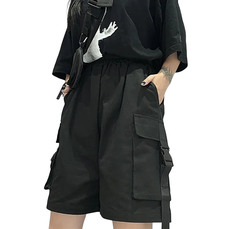 Egirl Black Cargo Shorts - Shorts