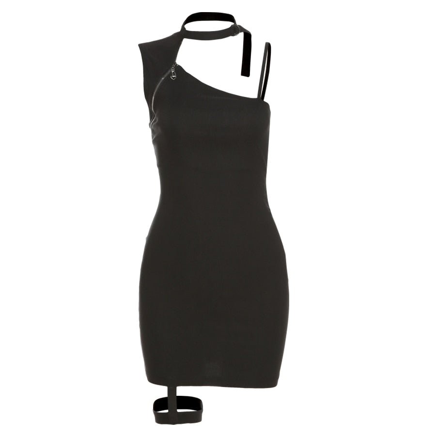Egirl Bodycon Open Shoulder Dress - Dresses