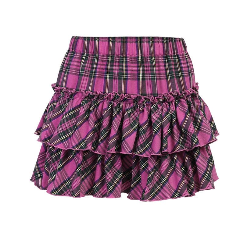 Egirl Pink Plaid Skirt - Skirts