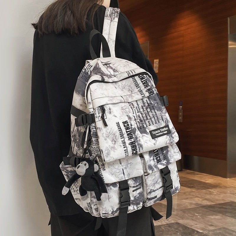 Egirl Style Nylon Backpack - Backpacks