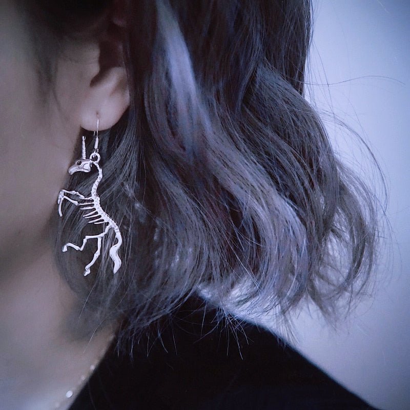 Egirl Unicorn Skeleton Earrings - Earrings