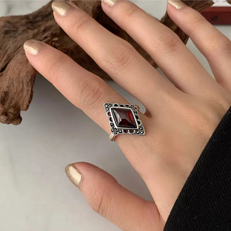 Alt Elegant Marquise Garnet Cocktail Ring Resizable Shoptery