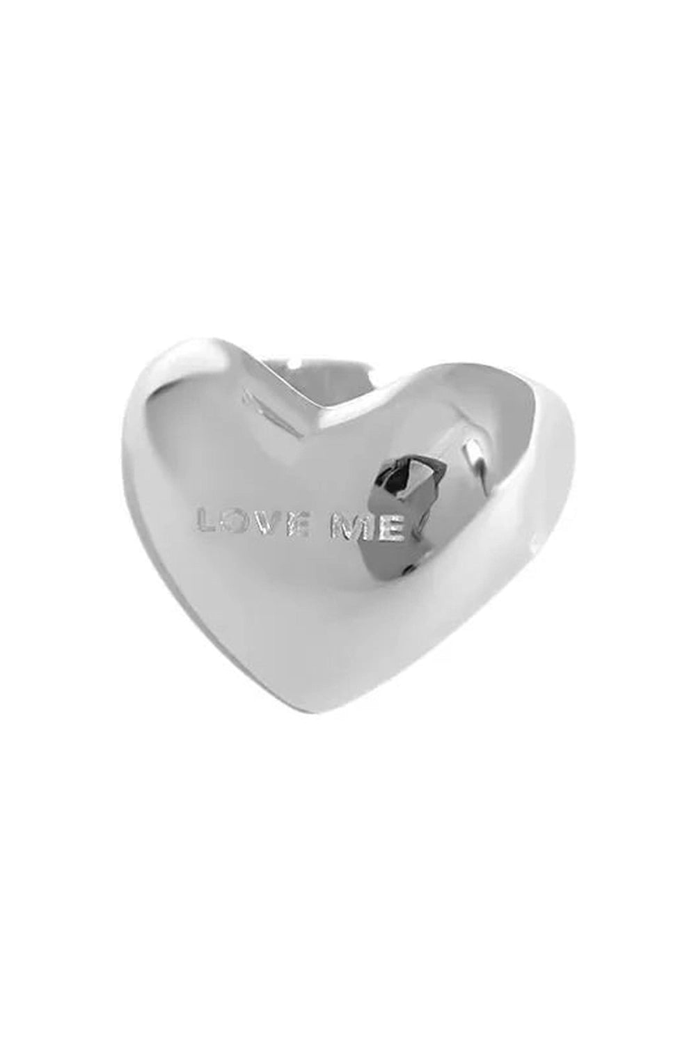Elegant Silver LOVE Heart Ring White letters Resizable Shoptery