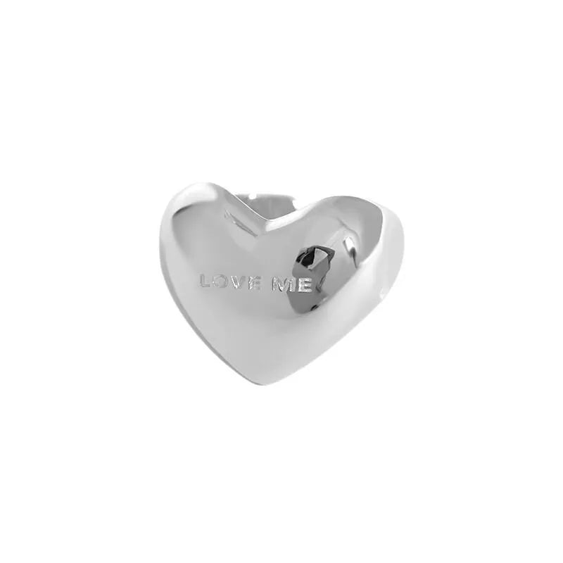 Elegant Silver LOVE Heart Ring -