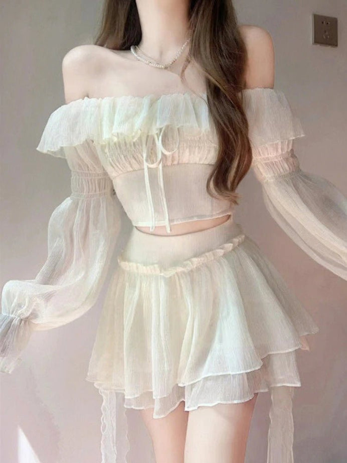 Elegant Summer Two-Piece Skirt Set -