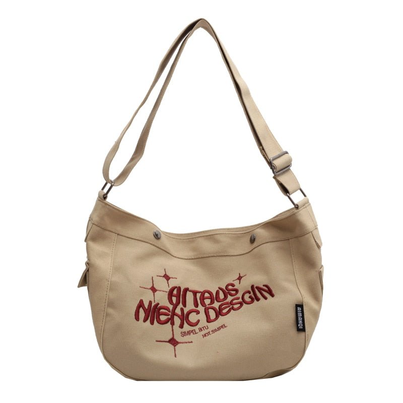 Embroidered Canvas Bag - Bags