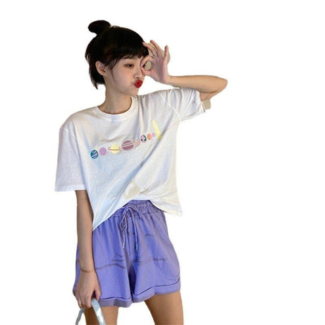 Embroidered Summer Casual T-shirt - T-shirts