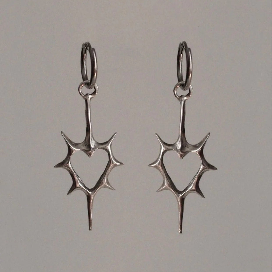 Enchanted Heart Silver Drop Earrings -