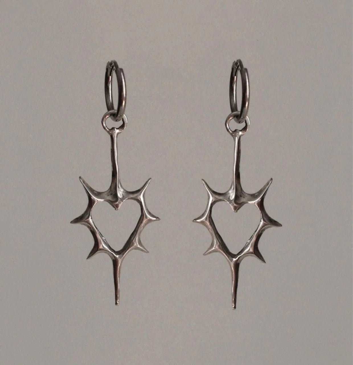 Enchanted Heart Silver Drop Earrings -