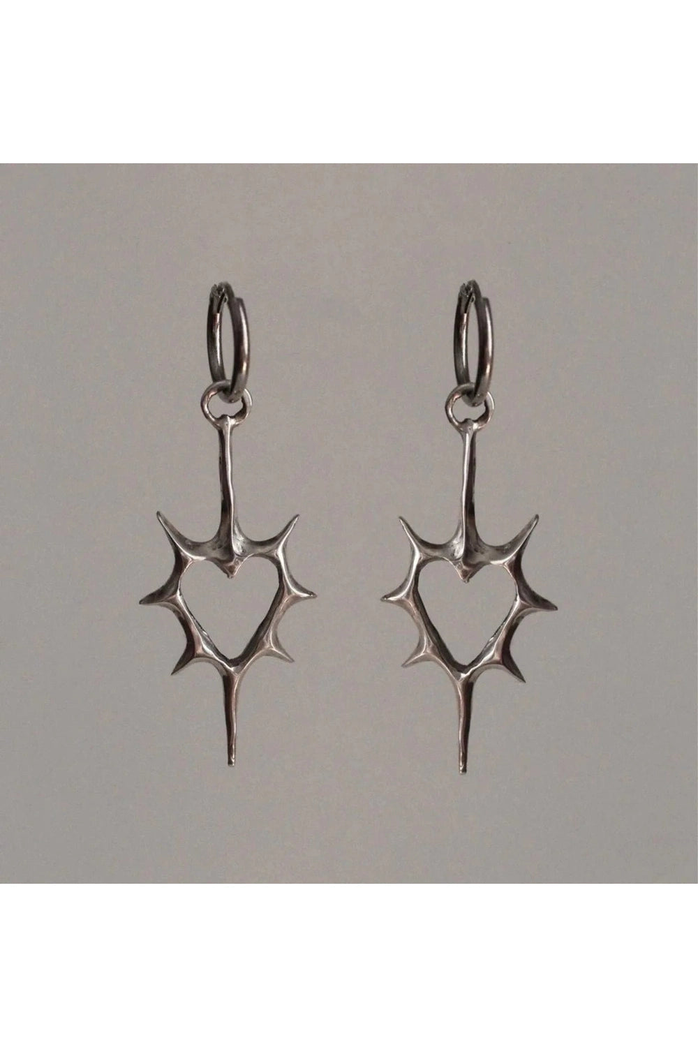 Enchanted Heart Silver Drop Earrings -