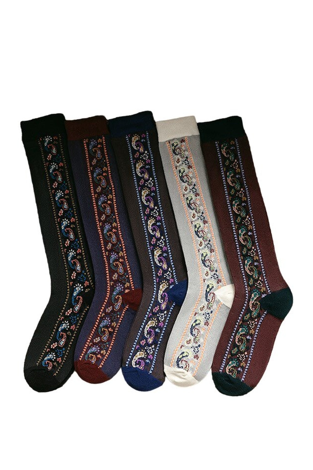 Ethnic Floral Long Socks - Socks