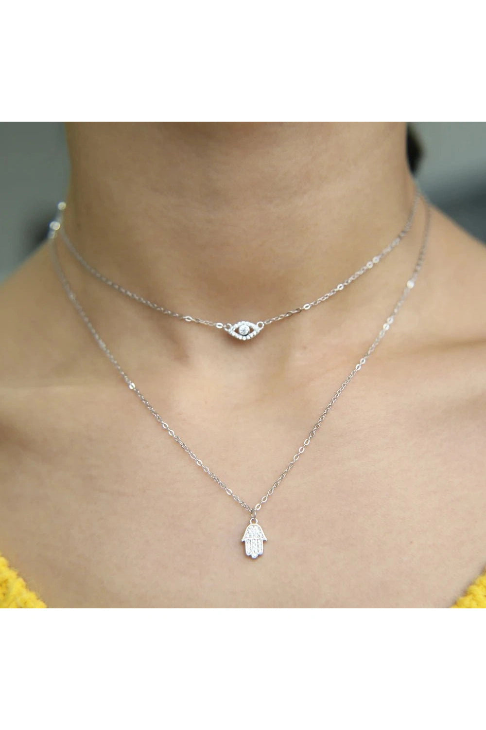 Aesthetic Evil Eye Necklace Shoptery