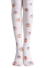 Weirdcore Eye Print Pantyhose Leggings Stockings Shoptery