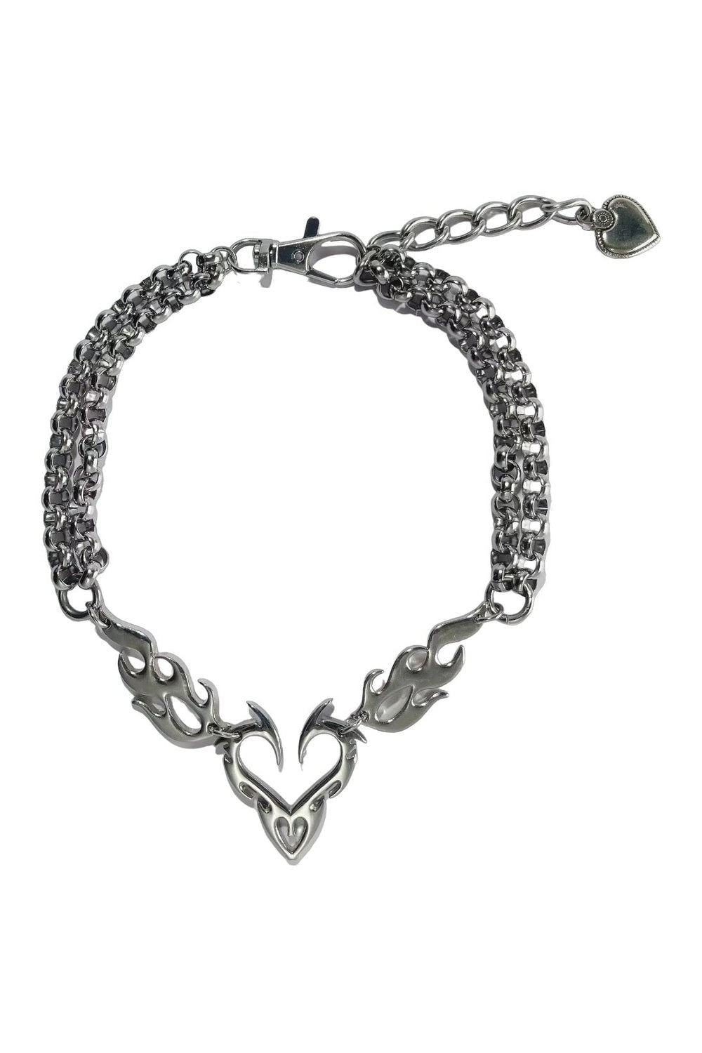 Edgy Flame Heart Punk Necklaces 1 Shoptery