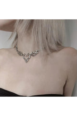 Edgy Flame Heart Punk Necklaces Shoptery