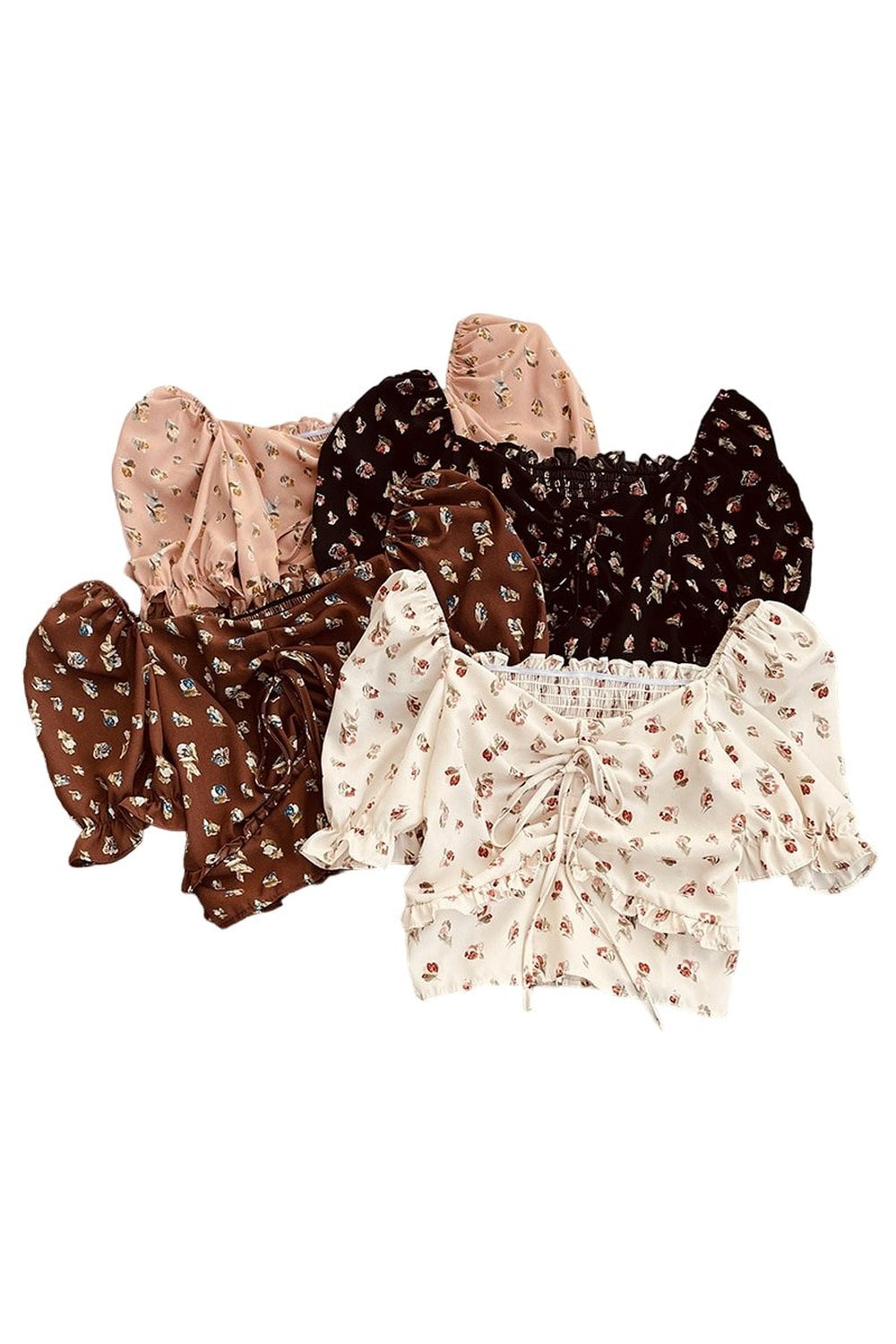Floral Print Chiffon Blouse Shoptery
