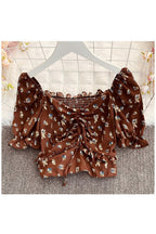 Floral Print Chiffon Blouse Brown One Size Shoptery