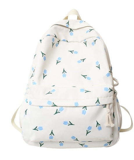 Floral Print College Backpack - Backpacks