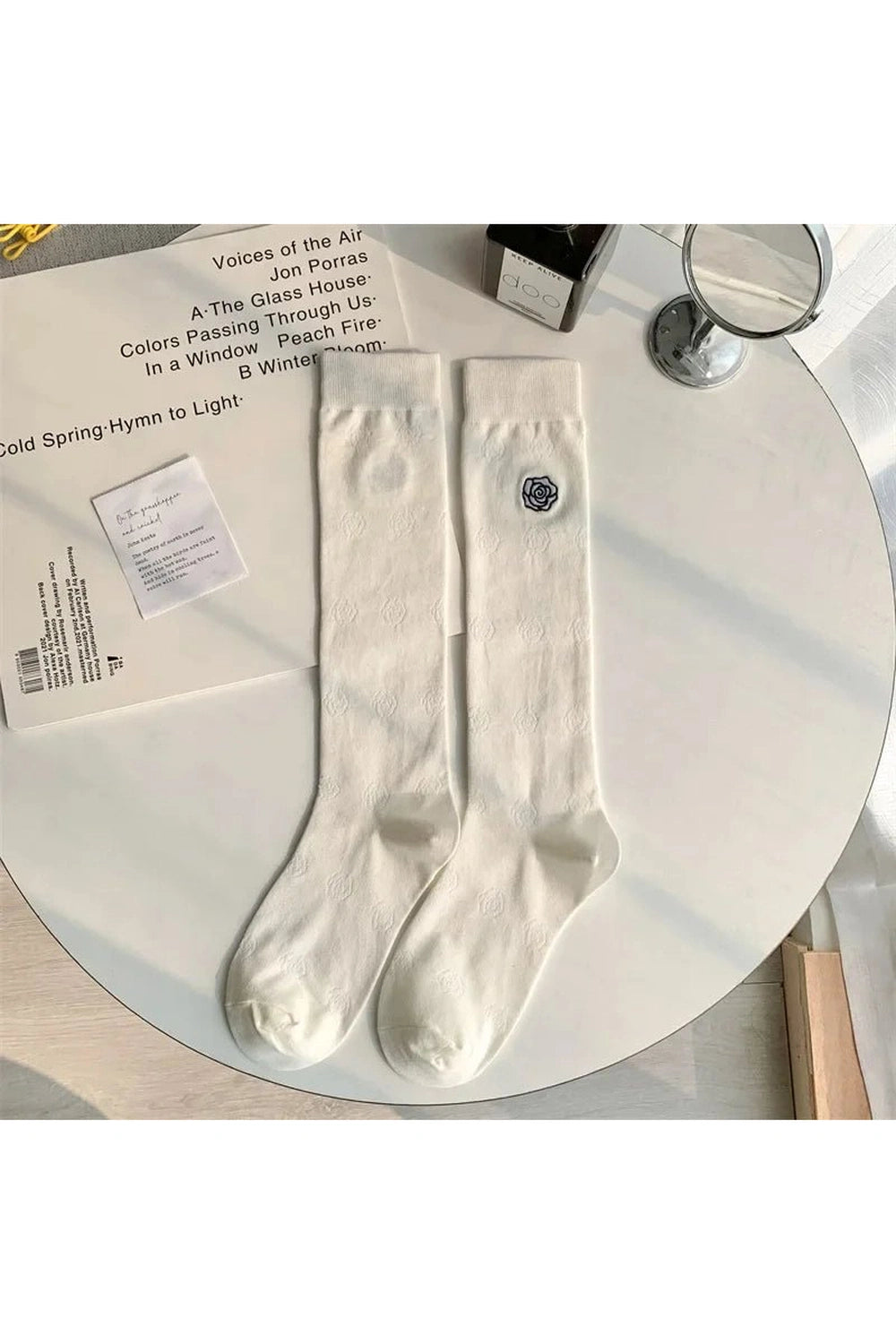 Floral Print Kawaii Knee Socks Floral One Size Shoptery