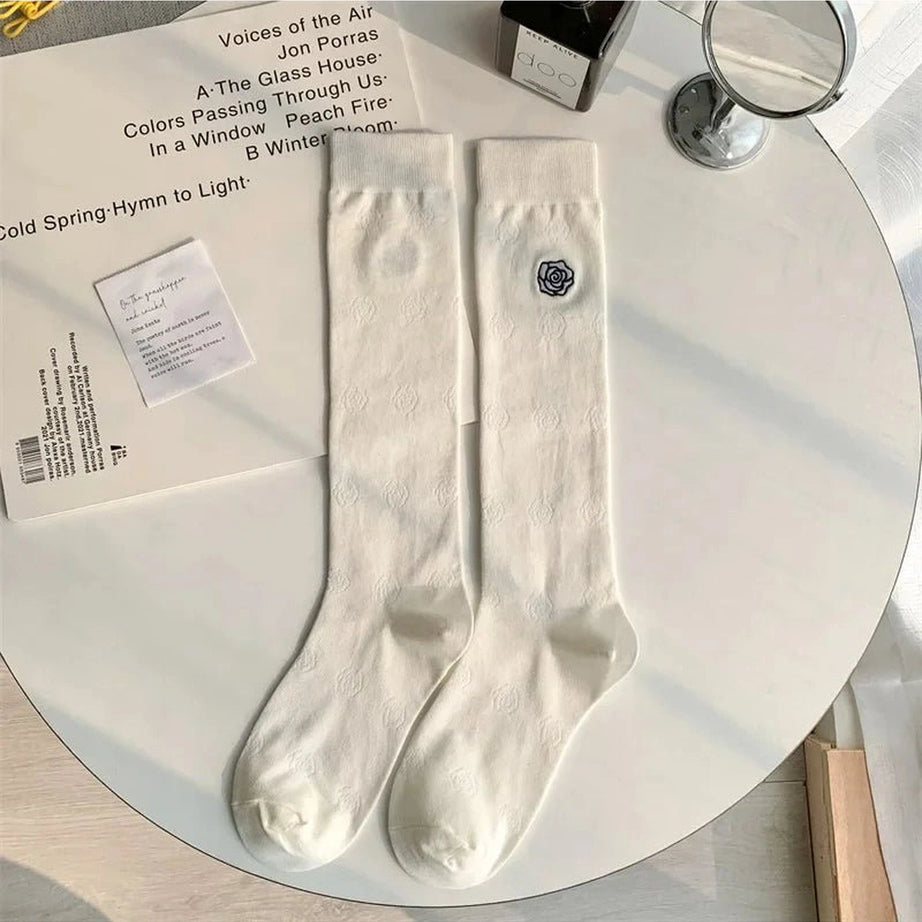 Floral Print Kawaii Knee Socks Floral One Size Shoptery