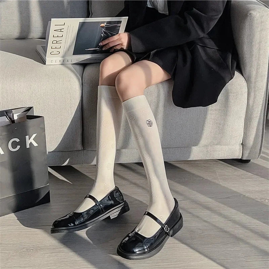 Floral Print Kawaii Knee Socks Shoptery