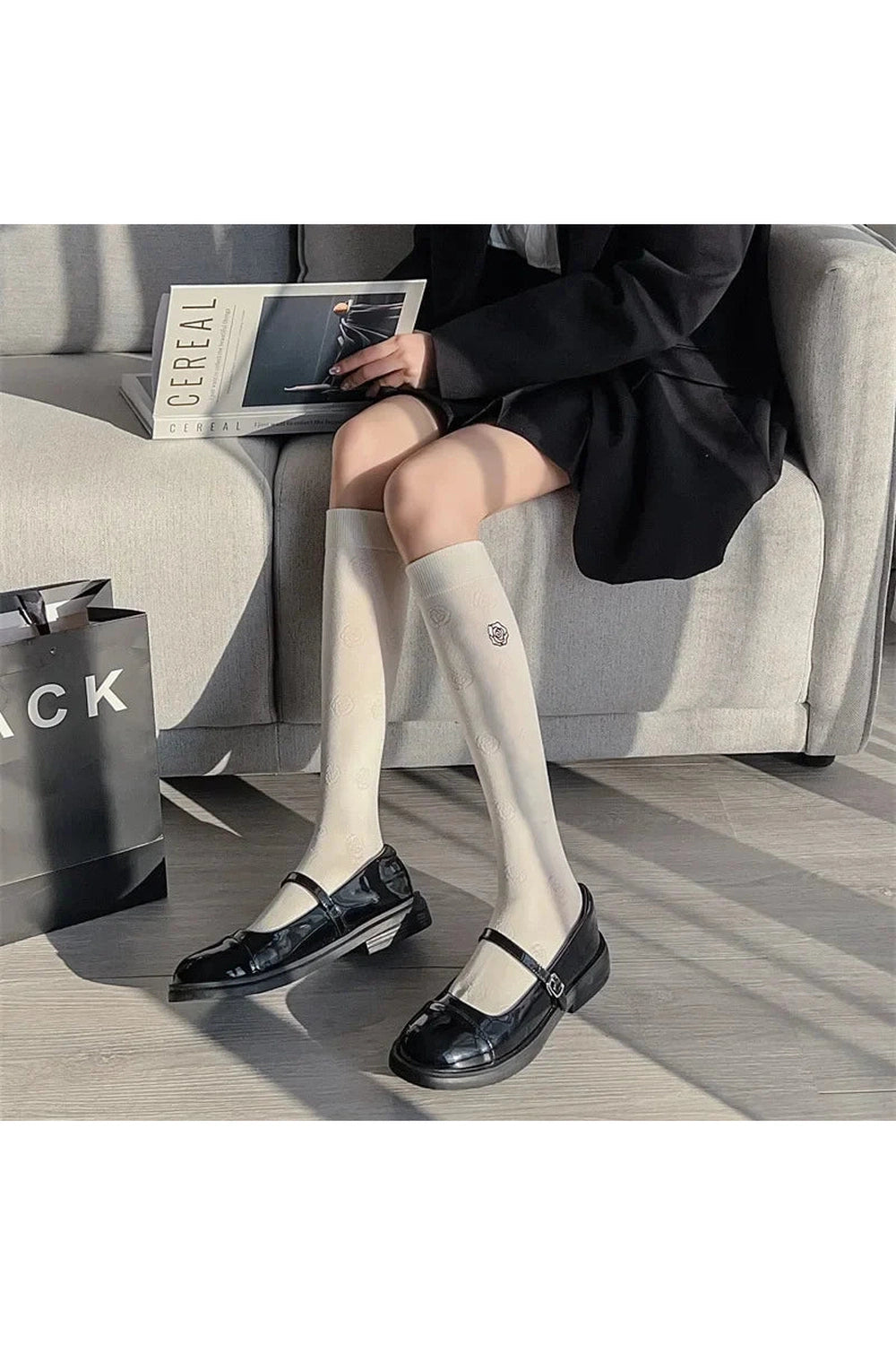 Floral Print Kawaii Knee Socks Shoptery