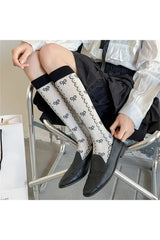 Floral Print Kawaii Knee Socks Shoptery