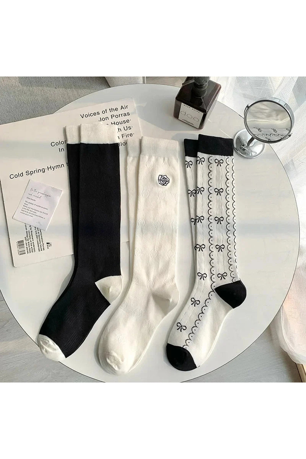 Floral Print Kawaii Knee Socks Shoptery