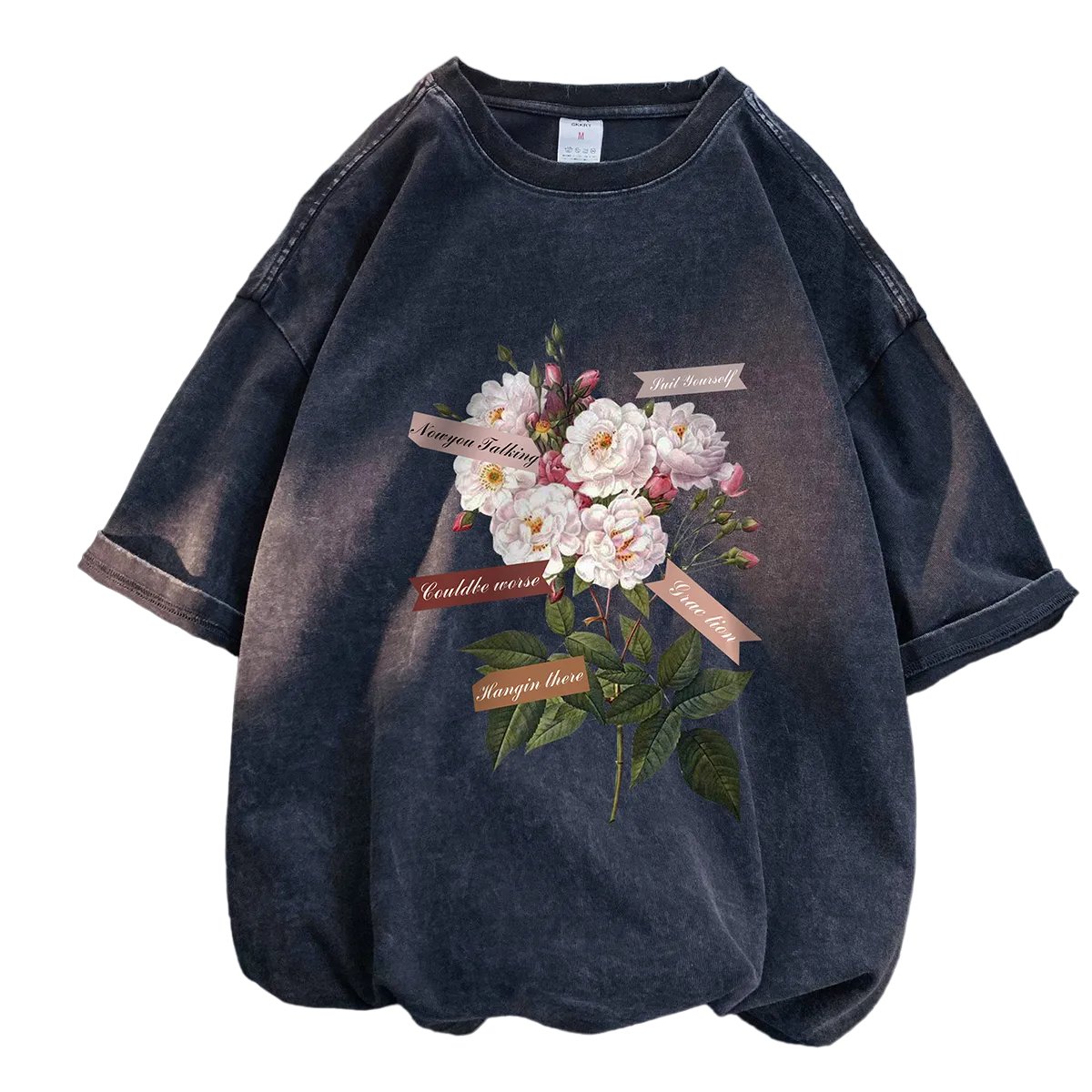 Flowers Gothic Cotton T-shirt -