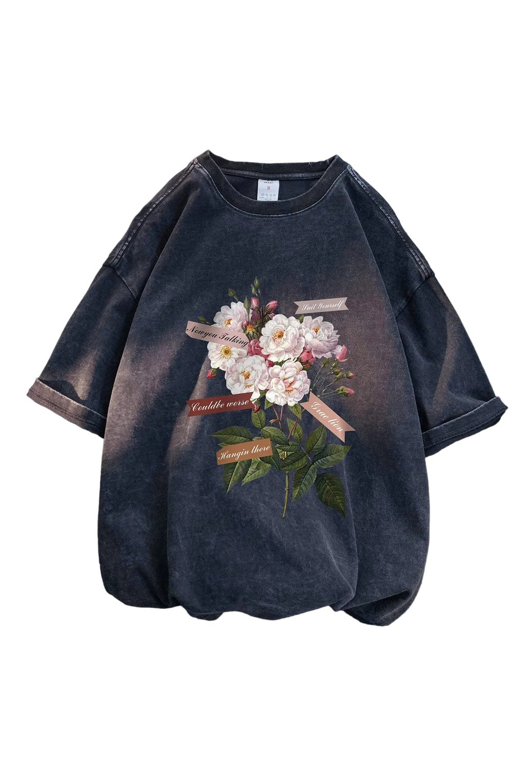 Flowers Gothic Cotton T-shirt -