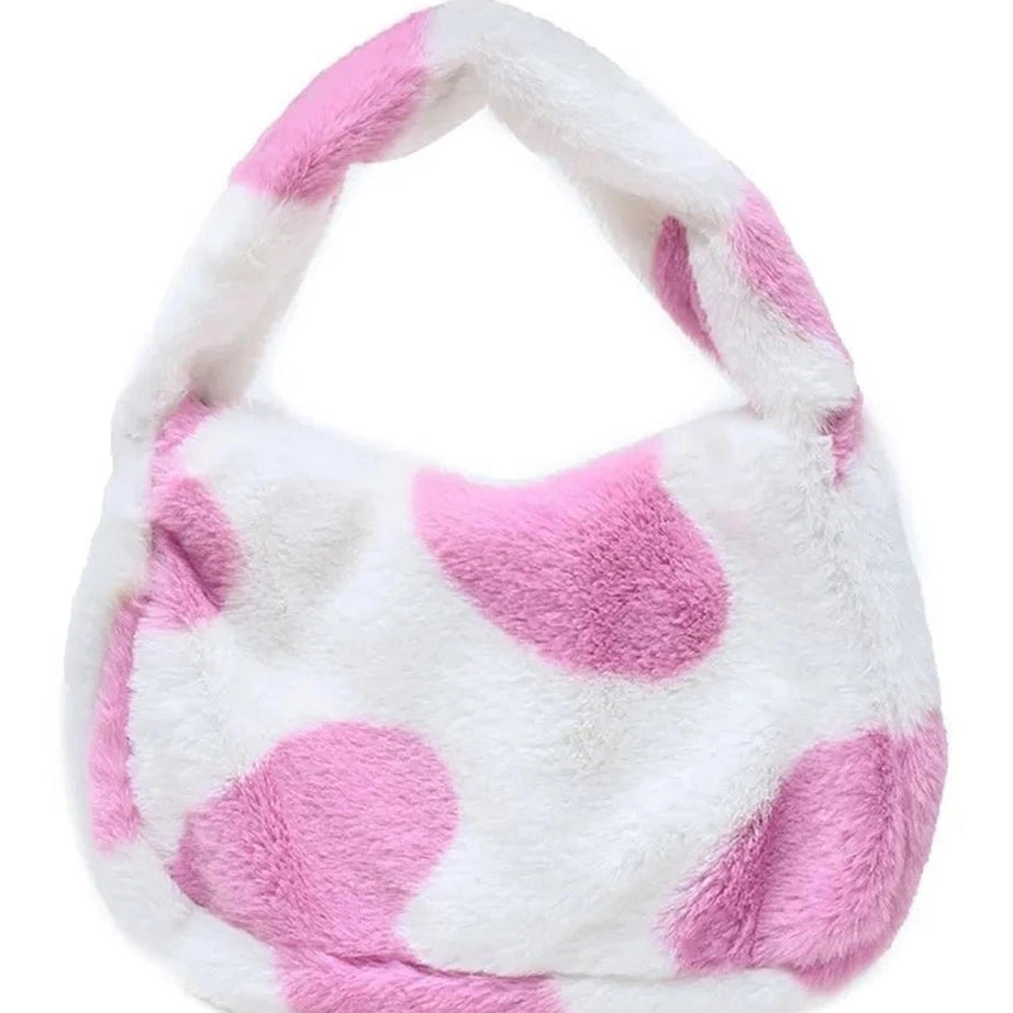 Aesthetic Fluffy Shoulder Plush Tote 4-pink Shoptery