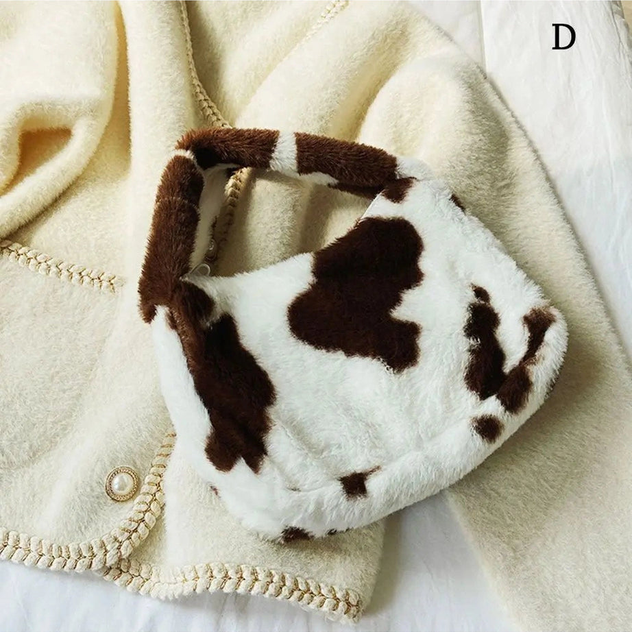 Aesthetic Fluffy Shoulder Plush Tote 6-D Shoptery