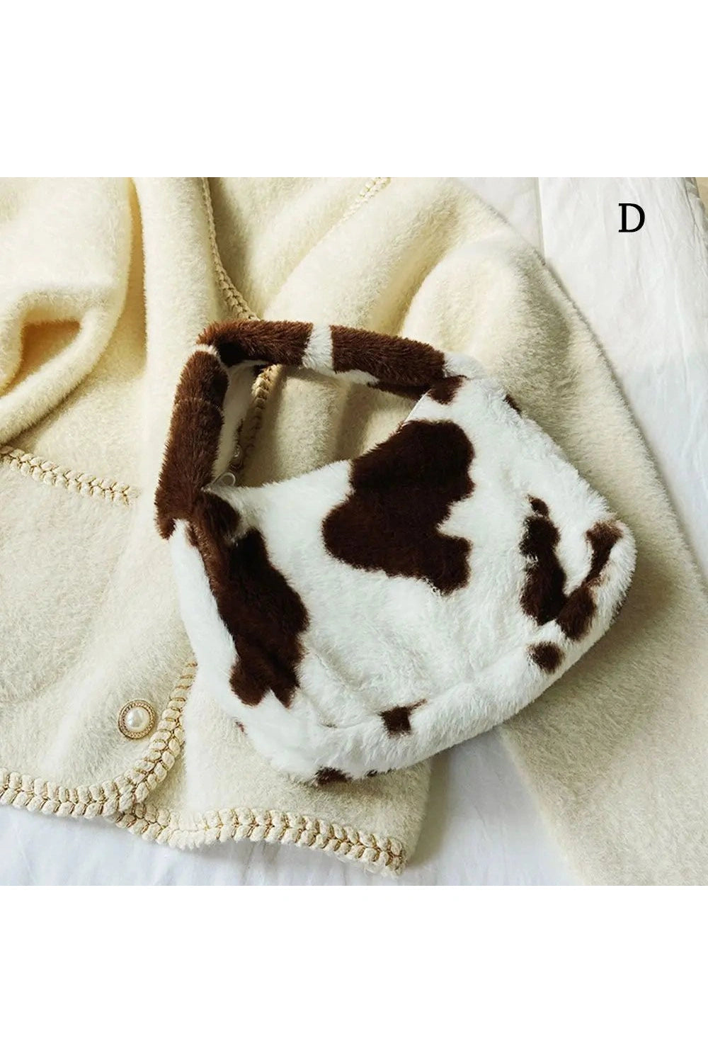 Aesthetic Fluffy Shoulder Plush Tote 6-D Shoptery